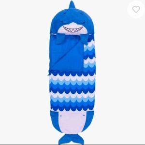 Kids Shark Hooded Sleeping Bag with Wave Print